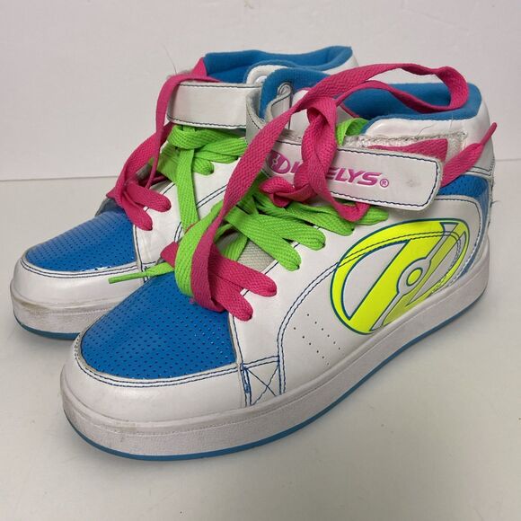 NEW Heelys Paver 1-Wheel Skate High Top Sneakers US 6/ EUR 38 White Neon Multi - Picture 1 of 5